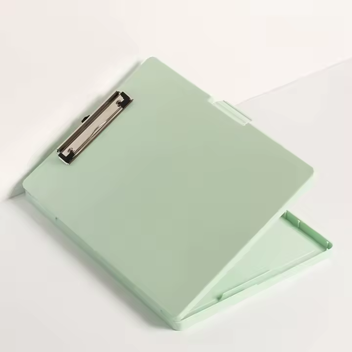 Carpeta De Escritura A4 Con Clip De Metal Estuche Para Archivos De Colores Dulces Estilo Coreano Simple Para Oficina Y Escuela - 1