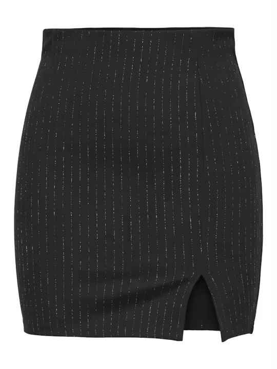 Falda JDY Jdymary Lurex Mini Skirt Jrs 15335626 Black SILVER PINSTRIPE - 1