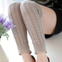 Calentadores De Piernas Para Mujer Sweet Girl Cubren Hasta La Rodilla Tejidos En Acrílico Color Sólido Para Otoño E Invierno - details 4
