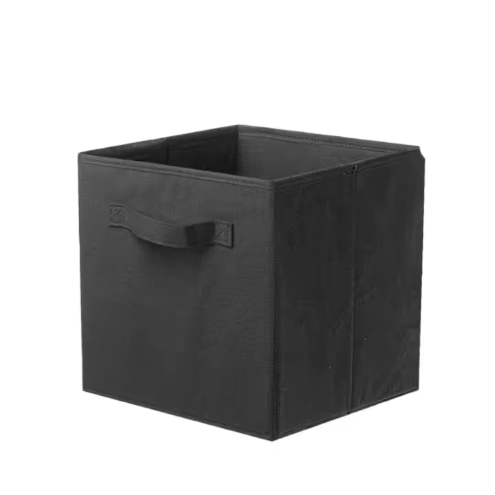 Caja de almacenamiento tela rigida plegable con asas solucion almacenaje salon dormitorio baño juguetes libros ropa color blanco negro rosa - 1
