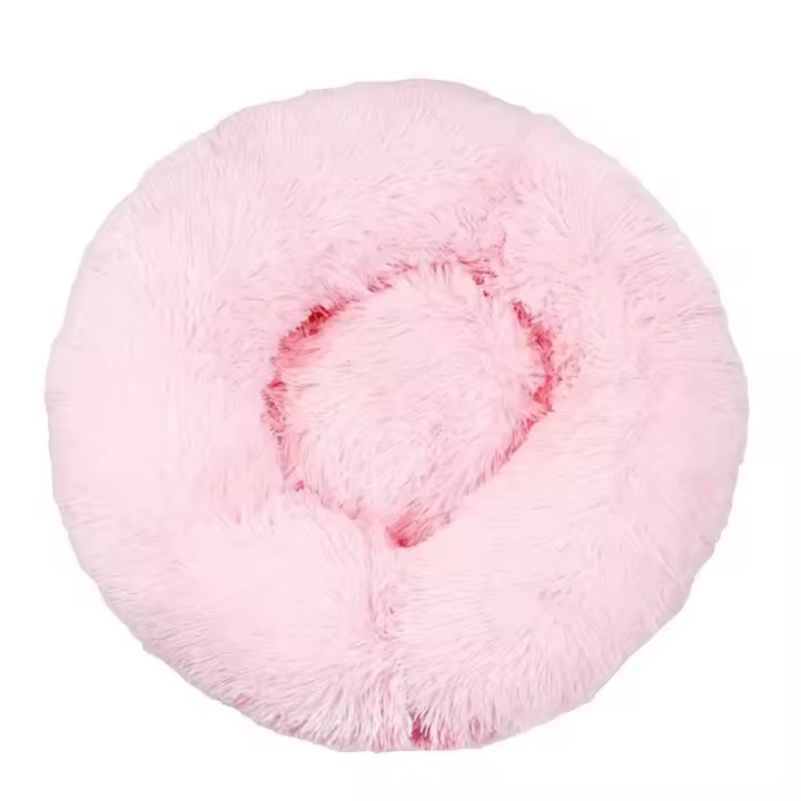 Cojín de cama para gatos, suave y esponjoso, lavable, para gatos y perros (rosa claro, 40 cm), Sunny - 1