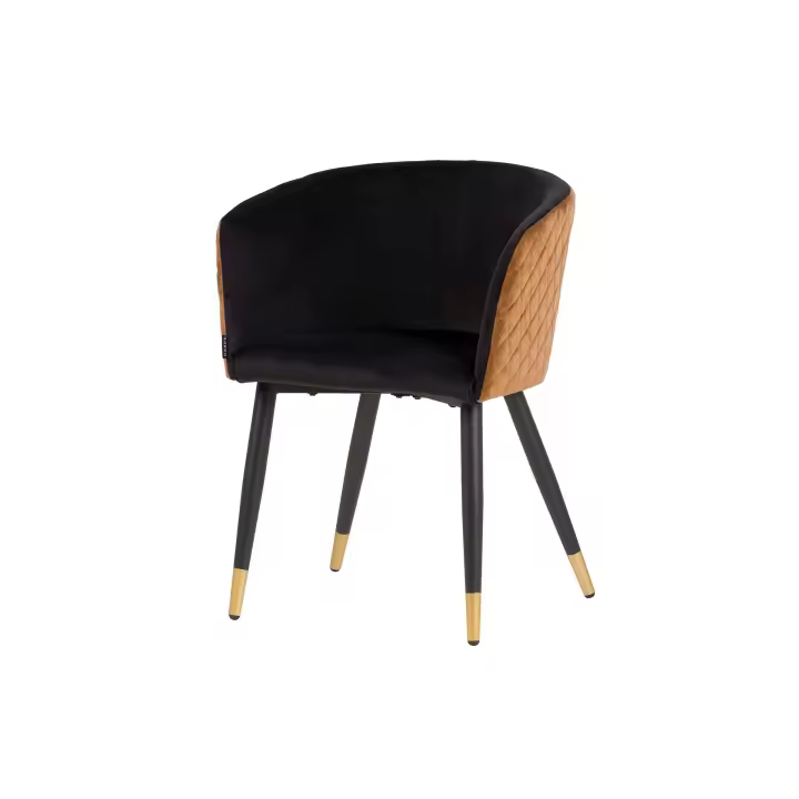 Silla Velvet Amarillo Negro 55x55x76 Cm - 1