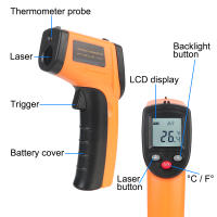 Pyrometro Infrarrojo Industrial GM320 C/F Thermómetro De Láser Punta De Pistoleta No Contacto Para Uso Industrial Medición Digital - details 2