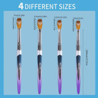 Set De 4 Pinceles Para Uñas De Acrílico Y Gel Pincel De Polvo De Acrílico Pincel De Extensión De Gel Y Pincel De Tinta Para Mujeres DIY En Casa - details 0