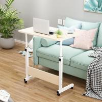 ARISE SHOP-Mesa Auxiliar Plegable Madera Metal,Mesa Portátil Ordenador Ajustable con Ruedas,Mesa de Cama con Ruedas,Mesa De Sofá para Sala De Estar, Dormitorio Y Oficina En Casa,65-89x50x40 cm - details 5