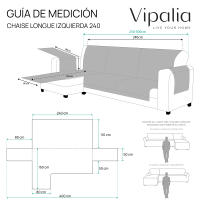 Vipalia - Funda Cubre sofa chaise longue. Funda de sofa Chaise longue acolchado brazo corto o largo. Protector antimanchas ajustable. Modelo Círculos - details 6