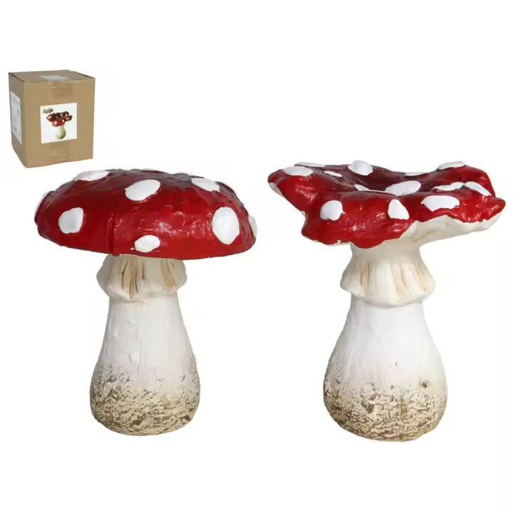 Gissed - Figura Decorativa de Hongo Rojo con Puntos Blancos, Diseño Realista para Jardín, Hogar o Eventos, Ideal para Ambientación de Espacios Naturales, Estilo Rústico y Encantador, Hecho con Material Resistente, Decoración para Interiores y Exteriores, - 1