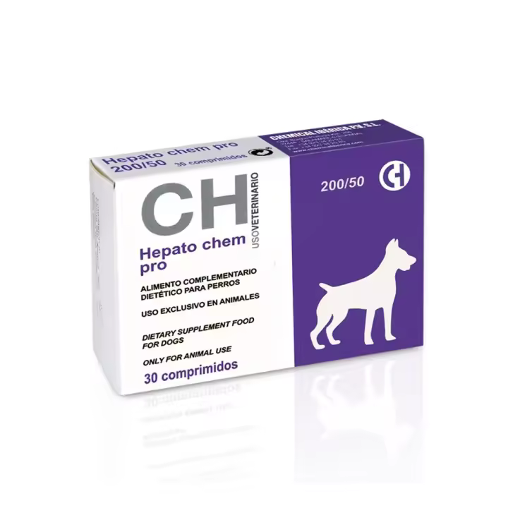 Hepato Chem Pro 200/50 30 comprimidos suplemento hepático para perros de razas medianas Chemical Ibérica - 1
