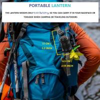 Luces de camping, 2 linternas LED portátiles in Pilas with Gancho plegable, Luces para Tienda de campaña, impermeable, para Exterior, para Emergencias, senderismo y acampada, color Negro - details 6