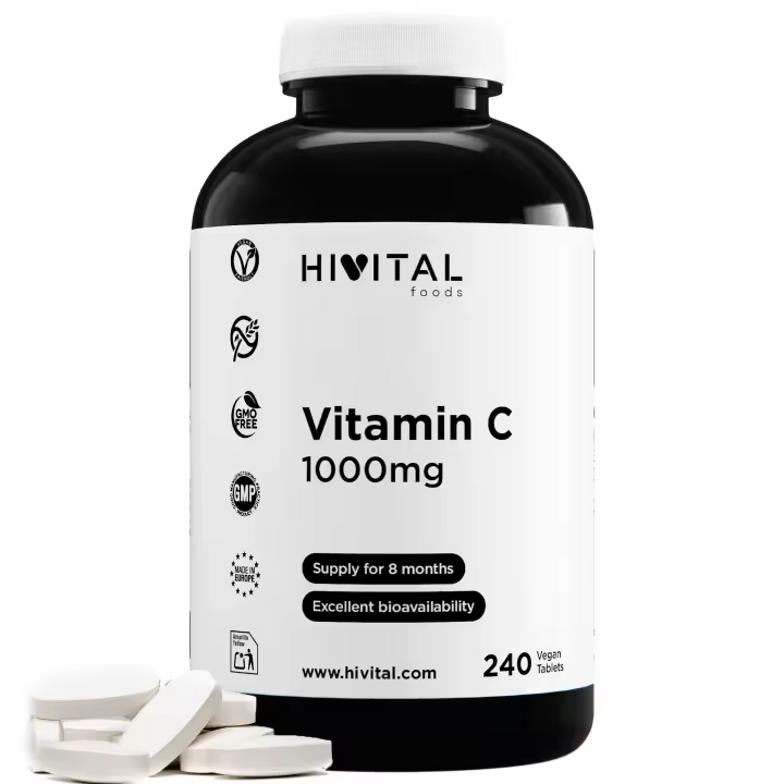 Vitamina C 1000 mg | 240 comprimidos veganos. Hivital - 1