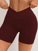 Shorts De Yoga Para Mujer Con Cintura Cruzada V 3.5 Shorts De Entrenamiento Fitness Deportivos Sin Bolsillos Regular Nylon Spandex - details 16