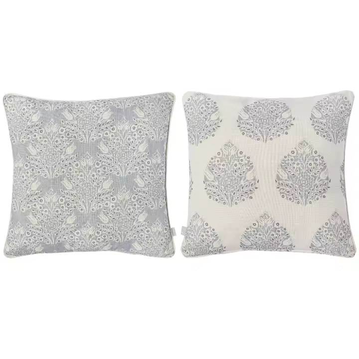 NAF NAF - 2 Fundas de cojín de decoración BLUE LEAF COORD. 100% algodón - 50x50 cm. - 1