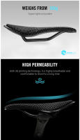 Sillín De Bicicleta RYET 3D Imprimido Ultraligero De Fibra De Carbono Hueco Para MTB Gravel Carretera Comodidad Transpirable Piezas De Asiento - details 6
