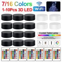 Base De Lámpara LED Decorativa En 16 Colores Con Control Remoto Para Resina Acrílica Vidrio 1-10PCS Soporte De Luz 3D - details 17