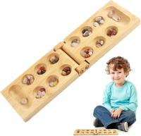 Juego de mesa con Piedras de Piedra-Juego de Mesa Kalaha con tablero de Madera plegable-Jugos de Mesa para Familia-Jugos de estraegia para niños y adultos - details 1