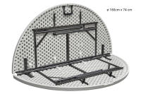 COFAN - Mesa Redonda Plegable Blanca | Medida: 180 x 74 cm | Cierre Plegado por la Mitad - details 1