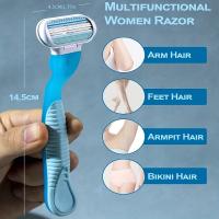 Cuchilla De Afeitar Para Mujer Con Mango Y 16 Hojas Eliminación De Pelos Facial/Pierna/Arbolado Bikini Compatible Con Venus Shaver - details 5