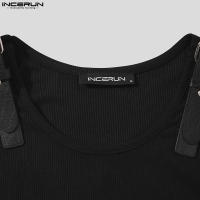Chaleco De Cuero Para Hombre Ajustado Y Cómodo Casual Color Sólido Tamaño S-5XL INCERUN Top 2023 O-Neck Sin Capucha - details 10