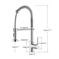 Grifo extraíble con cuerpo de acero inoxidable 304, manguera retráctil, modo caño múltiple, absorción magnética, revestimiento antihuellas, cartucho cerámico, sistema de filtración, base giratoria 360°, cocina, baño, doméstico - details 12