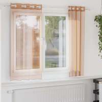 vidaXL Cortinas de gasa con ojales 2 uds en color Amarillo/Arena/Azul real y más | protección solar decorativa para ventanas hogar oficina dormitorio fácil de instalar - details 7