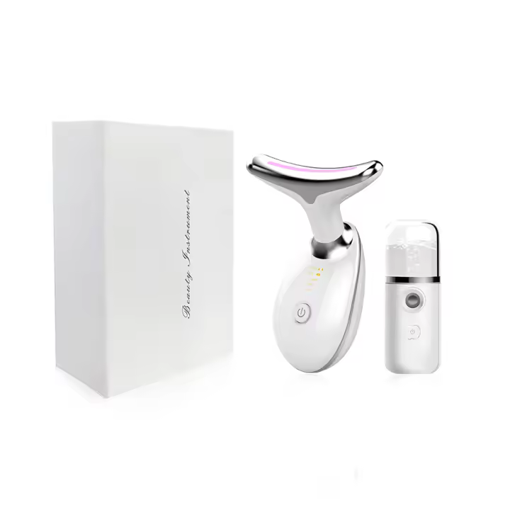 Masajeador De Lifting Facial Y Cuello EMS Con Luz Roja LED Teoría De Photon Antiarrugas Rejuvenecimiento De La Piel Ajuste De Doble Mentón - 1