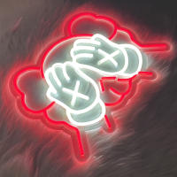 Luz De Neón Arte De Graffiti Oso Rojo LED Para Decoración De Oficina Sala De Estar Dormitorio Estante De Libros Armario De TV Mesita De Noche Regalos - details 4