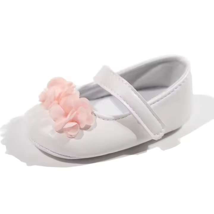 Zapatos De Princesa Para Bebés Nuevos Niñas Con Lazo Tiesa Suela Antideslizante Bajo La Boca Suave Casual Para Niñas 0-18M - 1