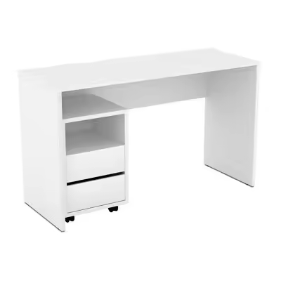 Mesa de oficina Austin BH102 , Muebles ES, Con cajones, Blanco, 130 x 75 x 50cm - 1