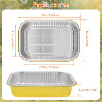 20Pcs Bandejas De Aluminio Con Tapas Para Hornear Resistente Al Calor Grado Alimenticio Bandeja Rectangular De Aluminio Dorado Para Pasteles Y BBQ - details 5