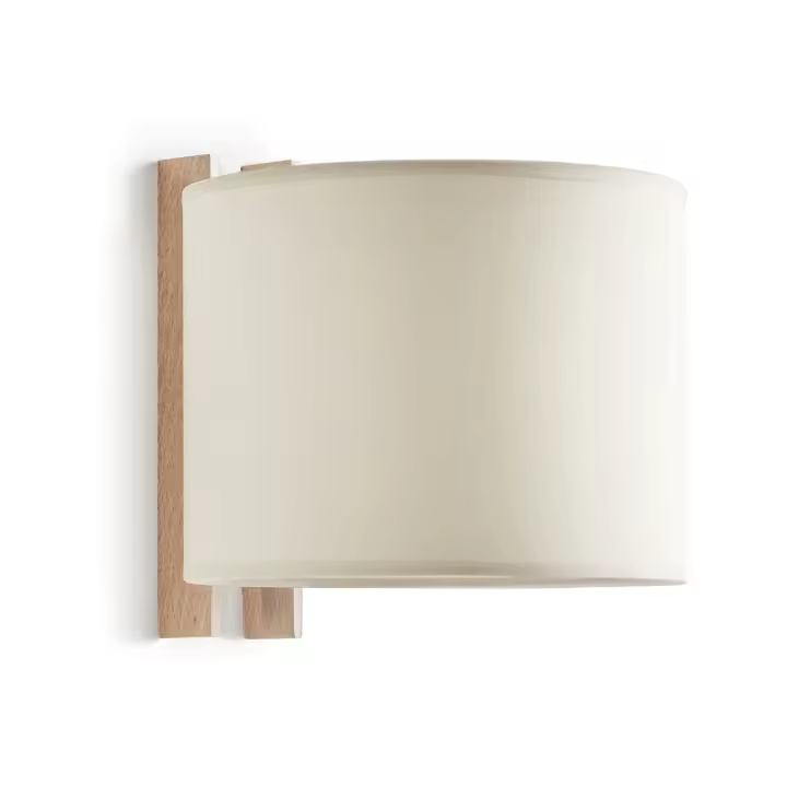 Novolux Lighting- Aplique de pared- Compact, uso interior, color madera haya, blanco, E27,Ø45, 40W, IP20, madera, interior - 1