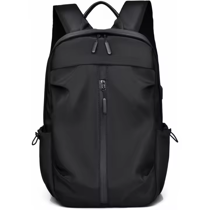 Mochila Negra Informal para Hombre de 14 Pulgadas with Carga USB - Impermeable y de Alta Calidad - Ideal para Viajes y Estudiantes - 1