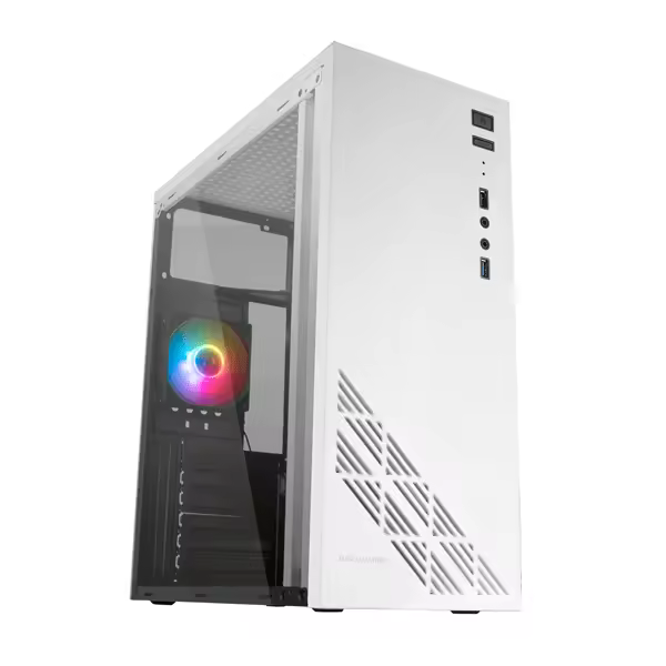 Caja MARS GAMING MC100W Caja PC ATX Ventilador 90mm FRGB Convect-Cool BlancoRGB Blanco - 1