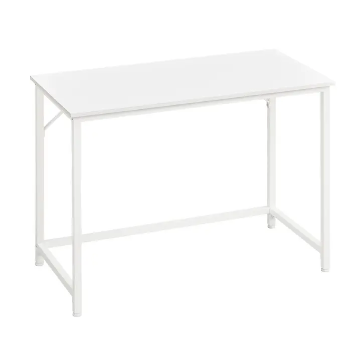 Mesa de escritorio, colores: greige, marrón avellana y marrón miel, estilo industrial, estructura de acero negro, carga máxima 50 kg, 100x50x75 cm - 1