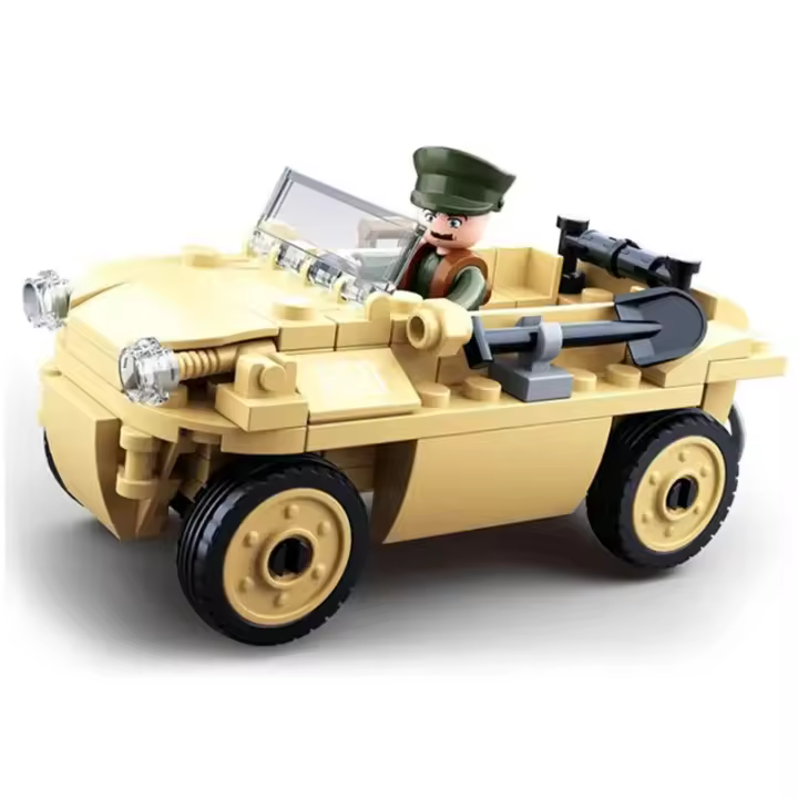 Sluban 103PCS Modelo De Carro Acuático Militar WW2 Con Figuras De Soldados Ejército Bloques De Construcción DIY Juguete Educativo Para Niños Regalos - 1