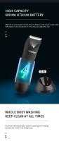 Cortadora De Pelo Kemei Para Área Genital Cerámica Impermeable Uso Seco Y Húmedo Cuchillas Recargables Para Aliento Y Axilas KM-1838 - details 5