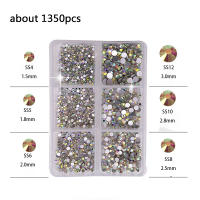 Juego De Uñas Con Cristales AB De Tamaños Variados Rhinestones De Fondo Plano Y Diamantes Transparentes Para Decoración De Uñas DIY - details 4