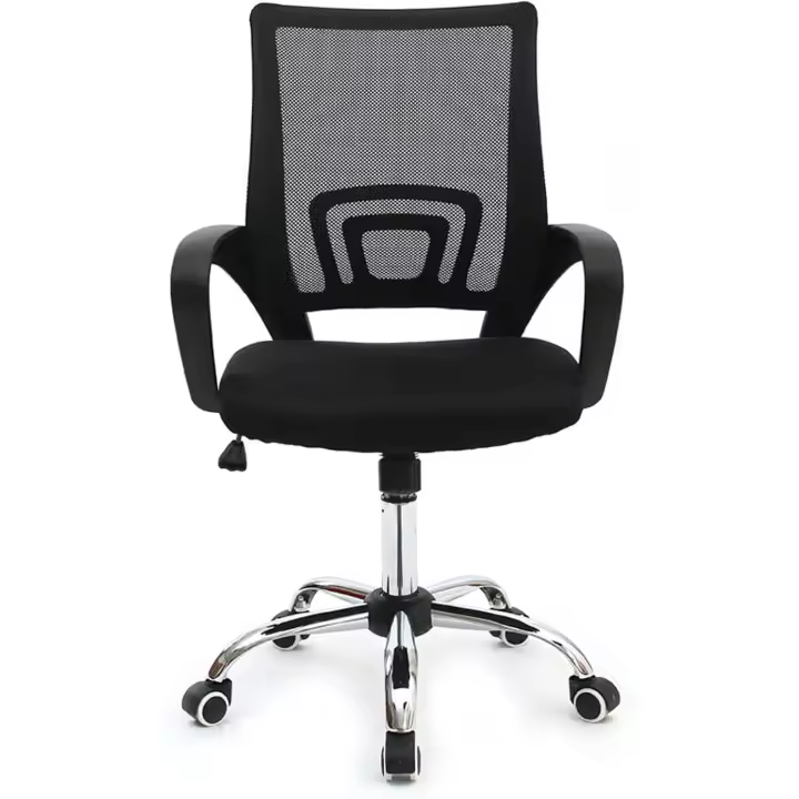 JUPPLIES Silla Escritorio Ergonomica - Silla Oficina con Apoyo Lumbar, Estructura de Acero, Malla Transpirable, Ruedas Giratorias 360° Soporta hasta 120kg (Ergonómica sin reposacabezas) - 1