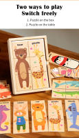 Puzzle De Madera Para Niños Con Formas De Animales Y Palabras En Inglés Juguete Educativo Para La Conocimiento Temprano - details 13