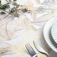 Mantelizador De Organza Metálica Con Hoja Dorada Para Decoración De Mesa En Casa Y Cocina Fiesta Material 100% Poliéster - details 2