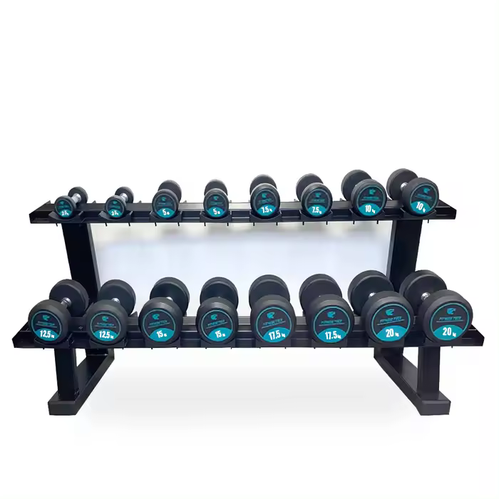 Fitness Tech Set Mancuernas Redondas y Soporte Peso libre - 1