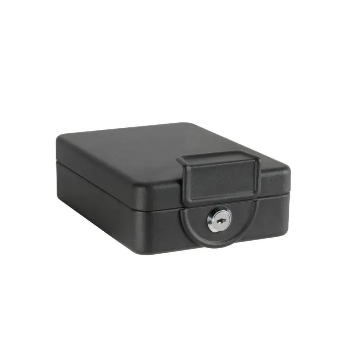 ARREGUI Private C9327 Caja Caudales con Llave para Contar y Transportar Dinero | Caja de Seguridad de acero y Estructura para fijar bajo mesa/balda | Caja fuerte portatil 16 cm de ancho | Color Negro - 1