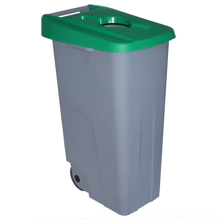 Denox Contenedor Reciclaje 85 Litros Abierto Encajable con Ruedas y Clip - 1