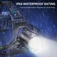 Linterna Frontal LED Potente 9999LM XHP90 Recargable USB Con Pantalla De Energía Para Camping Pesca Y Actividades Al Aire Libre - details 9