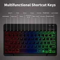 Teclado Bluetooth Con Iluminación Retroiluminada Y Ratón Para iPad Compatibles Con iOS Android Windows Recargables Para Dispositivos De 10 Pulgadas - details 9