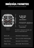 Reloj De Pulsera Militar LIGE Para Hombres Con Dial Grande Y Esqueleto De Cráneo Cronógrafo De Silicona Resistente Al Agua Y Luminoso - details 4