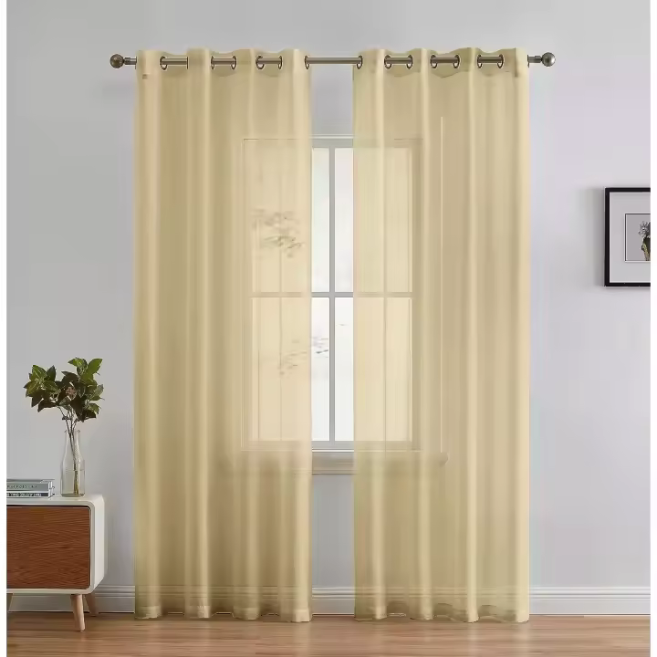 Cortinas Visillos 100% Poliéster con Efecto Lino 140x260 para Salón y Dormitorio,Cortina Decoración Hogar Moderna, Exterior Terraza y Cocina, variedad de colores, 12 colores para elegir - 1