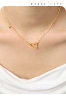 Encanto Joyería minimalista chapado en oro de acero inoxidable clásico Shell en forma de corazón collar de concha para mujer fiesta boda - details 4