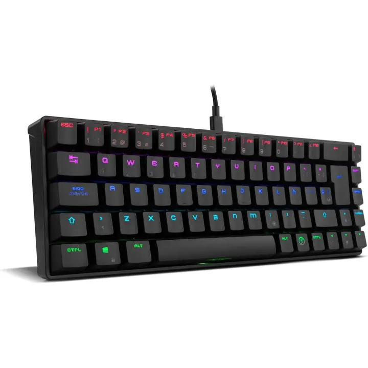 Mini Teclado Táctico para Juguetes, Mecánico, Sin Teclado Numérico, Iluminación LED RGB, Silencioso, Negro - 1