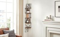 VASAGLE Estantería de Pared de Esquina con 5 Estantes, Librería de Esquina, Montaje Fácil, para Dormitorio, Sala de Estar, Baño, Cocina Estudio, Marrón Rústico y Negro - details 0