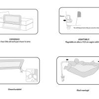 Interbaby barrera de cama 150 cm jirafa gris - details 1